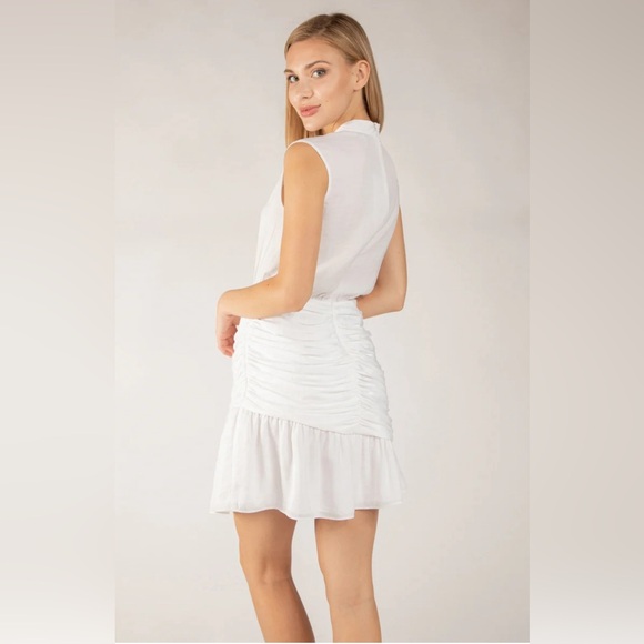 Tank Mini Mock Neck Dress With Ruched Skirt - Picture 2 of 4